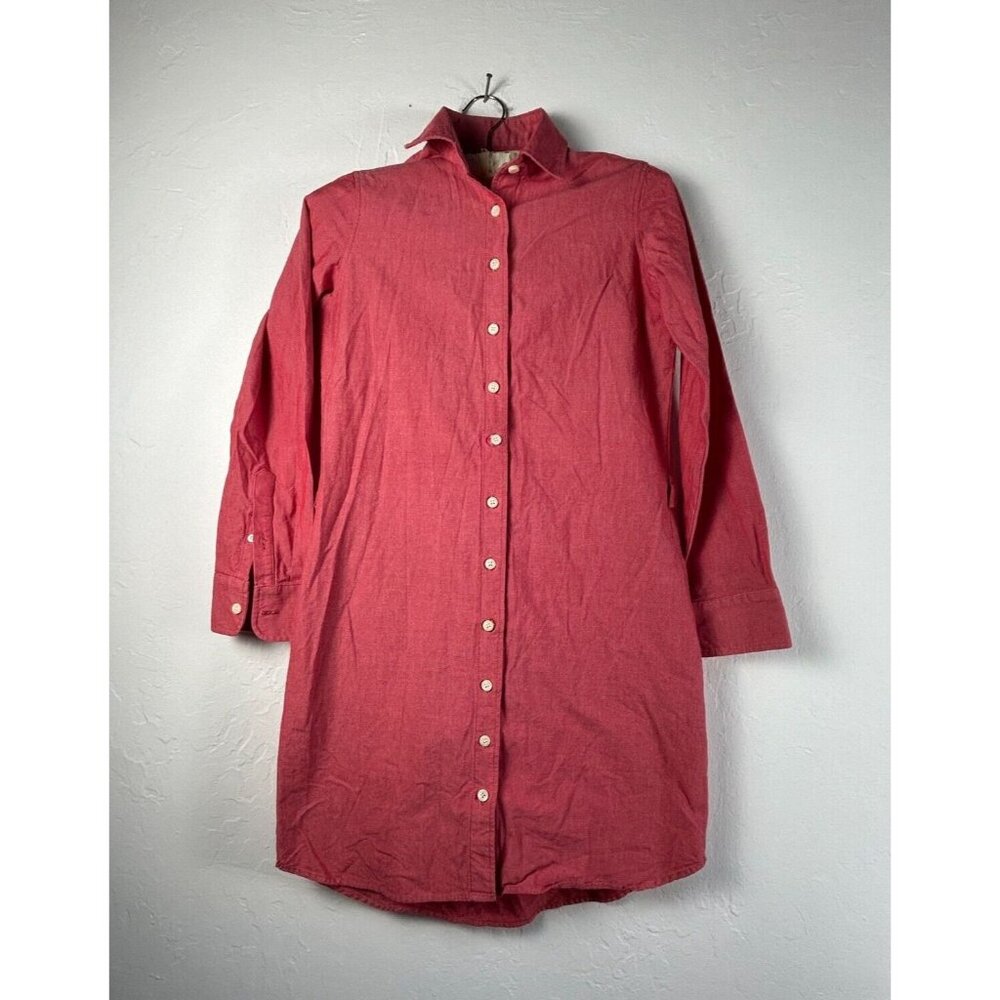 Tradlands Tunic Shirt Womens Small Pink Long Sleeve Button Up Cotton Pockets